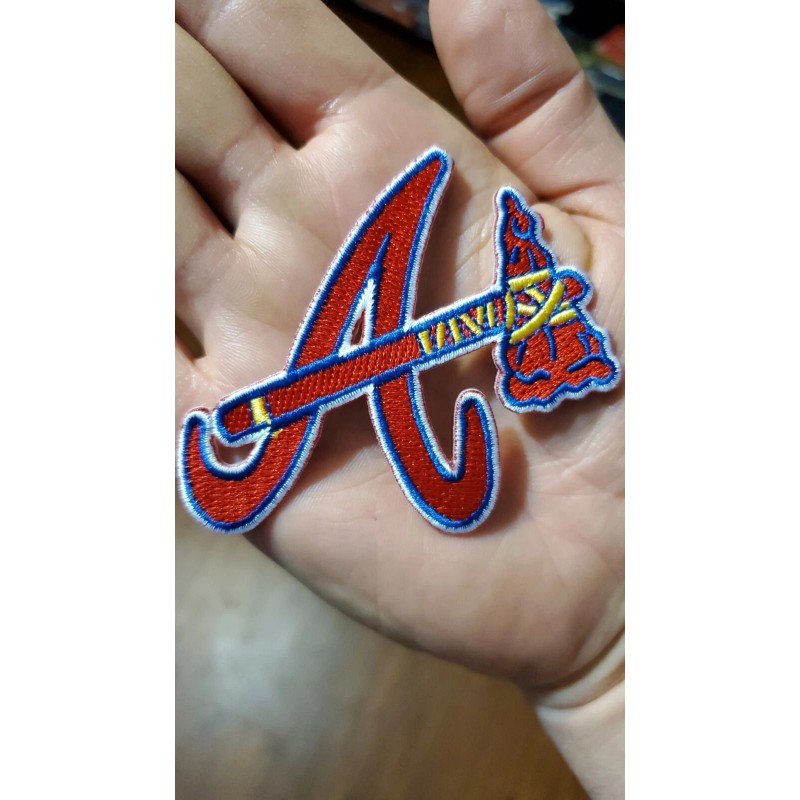 Atlanta Braves Patch. Tomahawk Design. Embroidered. Iron On Backing 3"x3"