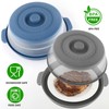 2 Pcs Microwave Splatter Cover, 10.7'' Blue&Grey Collapsible Splatter Guard&Vegetable