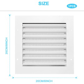 Gable Vents, 8 X 8 Inch Aluminum Alloy Wall Vents Attic Vents for Houses Door Vents for Exterior Doors [Inside Dimensions: 6 Inch W X 6 Inch H ]