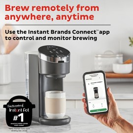 Instant Solo WIFI Connect Single Serve Coffee Maker, From the Makers of Instant Pot, Coffee Brewer, Includes Reusable Coffee Pod & Bold Setting, Brew 8 to 12oz., 40oz. Water Reservoir, Black