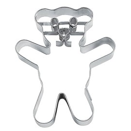 Staedter Embossing Teddy Bear with Face Cookie Cutter, 8 cm, Stainless Steel