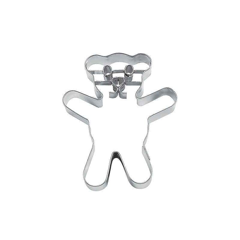 Staedter Embossing Teddy Bear with Face Cookie Cutter, 8 cm,