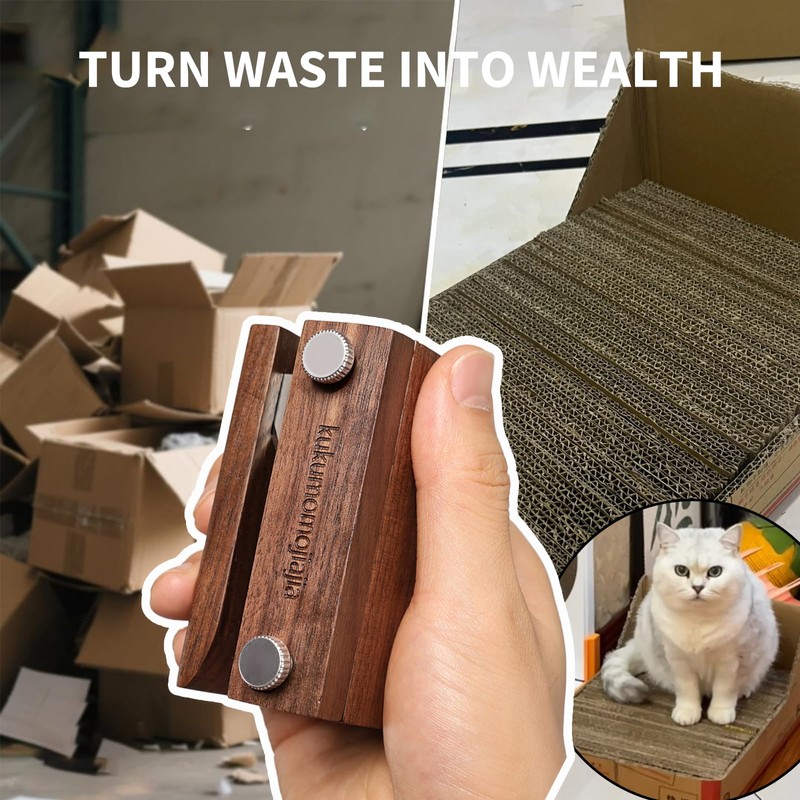 Cardboard Cutter for Cat Scratchers,Wooden cat Cardboard Cutter，Box Cutter for