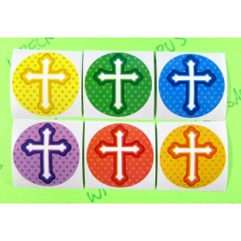Unbranded Colorful Cross Stickers Lot Of 6 Style 2
