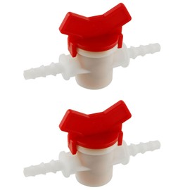 DGZZI Barbed Ball Valve 4PCS 1/4-Inch ID in-Line Ball Valves Shut-Off Switch Hose Barb Connectors for Drip Irrigation and Aquariums White