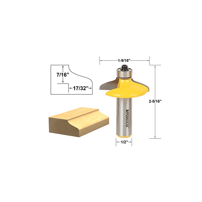 YONICO Cabinet Door Edge Router Bits Set 4 Bit 1/2-Inch