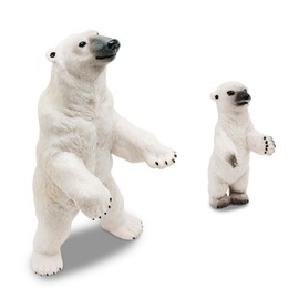 Polar Bear Toy, 1 Large Polar Bear Figure and 1 Baby Bear, Gifts for Boys and Girls, Exquisite Workmanship, Educational Toy, Safe and Durable (2 Pieces)
