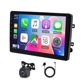 Double Din Android 13 Car Stereo Radio Compatible with F-250 F-350 2006-2014 Wireless iOS Carplay Android Auto 9" Touchscreen Car Radio Audio Receiver GPS Navigation Camera Mirror Link SWC