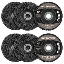 WelderElite 6-Pack 4" × 5/8" Paint Stripper Discs for Angle Grinder, Rust & Paint Removal Wheels for Metal and Wood – Black, Fast Sanding & Grinding