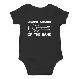 AW Fashions New Member Of The Band Baby Bodysuit Funny Family Newborn Outfit for Boys or Girls Clothing (6 Months, Black)