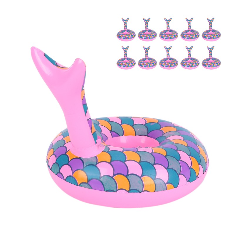 10pcs Inflatable Floating Drink Holders Beverage Cup Coasters for Swimming