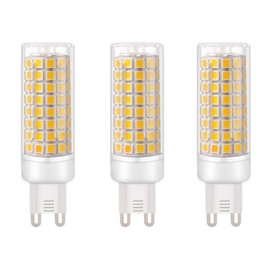 G9 LED Light Bulbs G9 Bi-Pin Base 9W (Equivalent to 100W Halogen Replacement) Warm White 3000K LED Corn Light for Home Living Room Bedroom Chandelier,102 LED 2835 SMD,Pack of 3