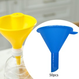 Qianly 50x Mini Funnels Set Liquid Transfer Funnels Miniature for Liquids for Filling, Blue