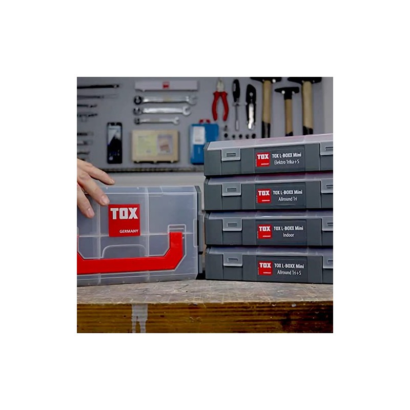 TOX L-BOXX Mini, effective, compact, clear sorting box for screws