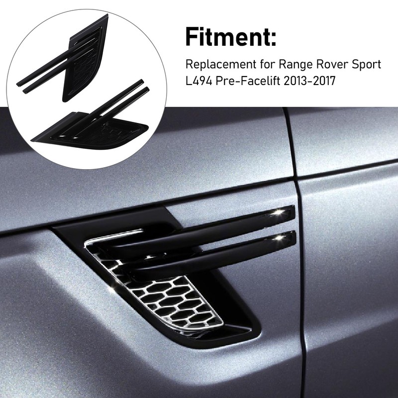 Car Side Vents Grille Trim LR062115 Gloss Black Air Vent