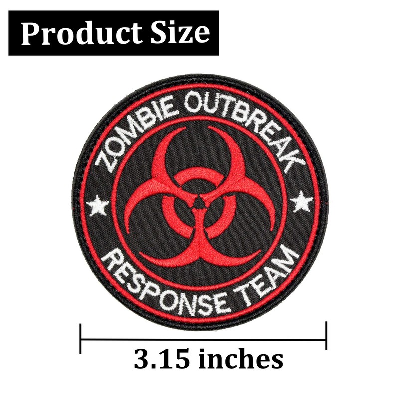 Zombie Outbreak Response Team Patch Embroidered Applique Hook&Loop Patch Tactical