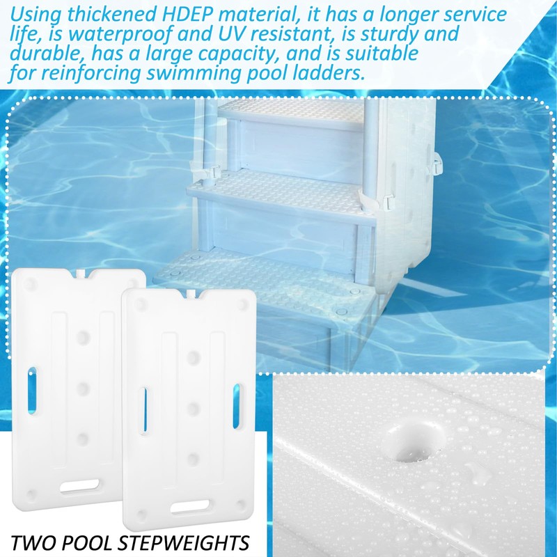 2 PCS Swimming Pool Ladder Weights with 12 Adjustable Straps,