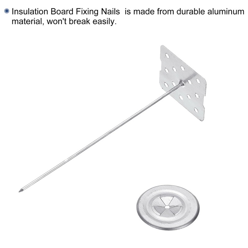 PATIKIL 70mm Perforated Insulation Pins with Round Washer,100 Sets 2in