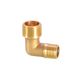 Brass Threaded Angle Connection, 90 Degree Elbow Connection, Brass Hose, Barb Threaded Fittings, Brass Pipe, BSP Pipe Oil Gas Elbow Fitting Coupling (3/8 Inch Male x DN8 1/4 Inch Male)