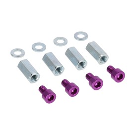 Set of 4 Aluminium Screws Purple + Long Nuts + Washers for Cylinder Head