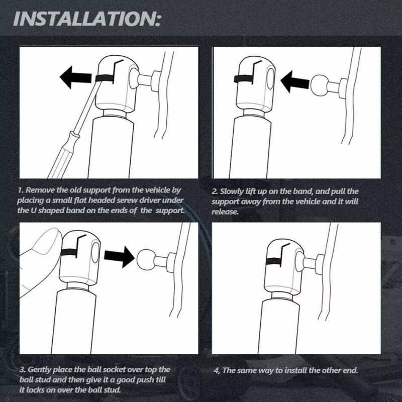 BOXI 2x For 2003-2008 Toyota Matrix Rear Hatch Liftgate Tailgate