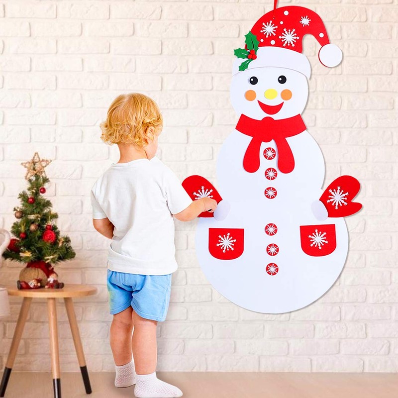 Max Fun Diy Felt Christmas Snowman Games Set with 58Pcs