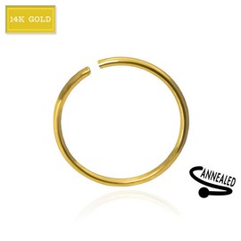 Unbranded STAMPED 14K 20G 5/16" GOLD BEND HOOP RING EAR NOSE LIP CARTILAGE HELIX JEWELRY