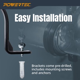 POWERTEC Clear PVC Pipe 4" x 36" Long, 2PK Plastic Tubing and 5PK Pipe Straps w/Anchors & Screws Compatible w/Dust Collection Fittings - Hose for Woodworking Tools (70471)