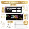 Games Retro Brun Birthday Party Invitation Set, 20 Double Sided