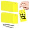 Pack of 100 Yellow Plastic Shipping Tags,with Wire Ties Plastic