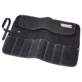 Faithfull 8 Pocket Black Suede Leather Chisel Roll