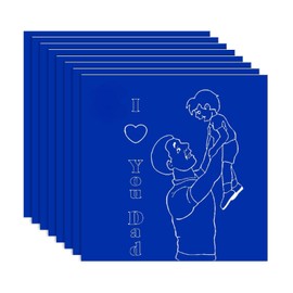 8PCS Laser Engraving Double Color ABS Sheet, 30cm * 30cm 1.3mm Thick, Two-Tone Laserable Engraving Plastic Sheets for DIY Billboards, Doorplates, Laser Artistic Product (Blue Panel Carved White)