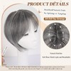 Oseti Short Bob Hair Topper with Bangs for Women -