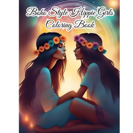Boho Style Hippie Girls Coloring Book: Fashion Coloring Book; Beautiful Models Wearing Bohemian Chic Clothing, Flowers