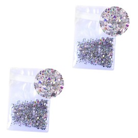 Housoutil 2880pcs Flat Bottom Crystal Glass Ab Nail Drill Fittings Transparent Rhinestones for Nail Art for Professionals Learners Creative Design Possibilities