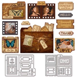 GLOBLELAND Folders Slides Stamps Films Cutting Dies for Card Making Metal Picture Folder Die Cuts Cutting Dies Templates for Scrapbooking Journal Embossing Paper Craft Decor