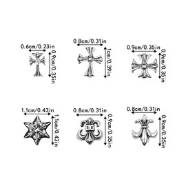 Cross Nail Art Charm, 50 Pcs Vintage Punk Alloy 3D Cross Nail Art Decorative Accessories for Salon, Home DIY Manicure, Art Craft, Art Project
