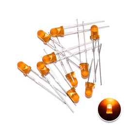DSSRQI 100pcs Super Bright 3mm 5mm LED Diode Lights Assortment 5 Colors x 20pcs Diodes White Red Yellow Green Blue (Orange / 100 Pcs, 3MM)