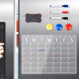 Yelsky Magnetic Fridge Calendar Magnetic Calendar Reusable Planning Board Fits Office and Home Organization Board Includes 3 Markers, 3 Magnets and 1 Eraser