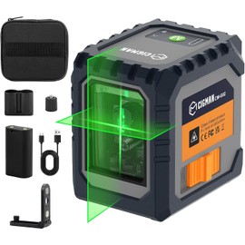Nivel láser Cross Line, láser autonivelante verde con batería recargable