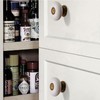 AUXBC 1.3" Ceramic Round Knobs, Antique Brass and Ceramic Cabinet