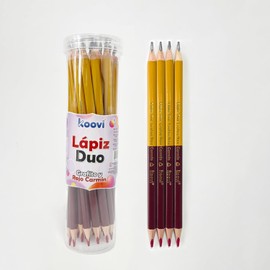 Koovi – Lápiz Duo, Bote C/24 PZ, lápiz con doble función para escribir y resaltar, uso escolar o de oficina, modelo 2601-24