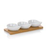 Kela 12260 Schalen-Set mit Bambusbrett, 4tlg., Tropfen, Porzellan, 26 x