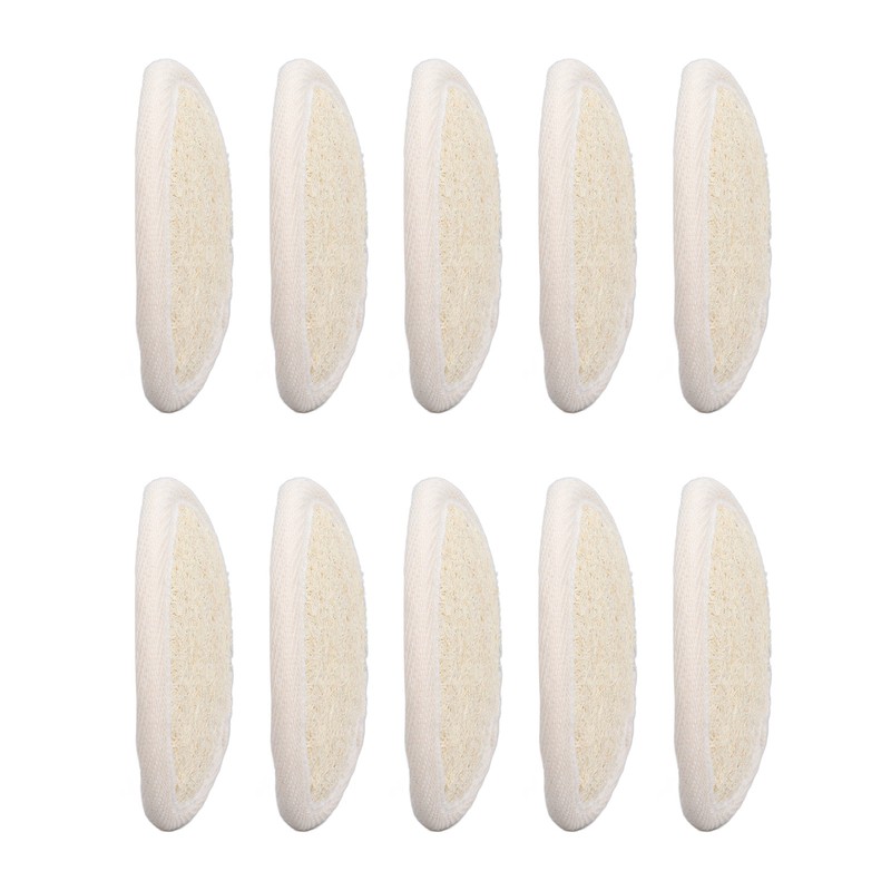 10pcs Loofah Facial Exfoliating Pads Round Shaped Reusable Gentle Scrubbing