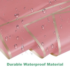 M METERXITY 20 Sheets Flower Wrapping Paper Bouquet, 23 Inch Pink Gold Edge BOPP Waterproof Floral Wrapping Paper Flower Packaging DIY for Wedding/Party/Birthday/Gift Bouquet Wrap Paper