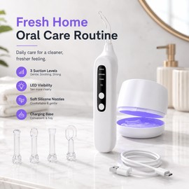 Electric Tonsil Stone Remover for Oral Care – Rechargeable Suction Tool with LED Light & Nozzles for Home Hygiene