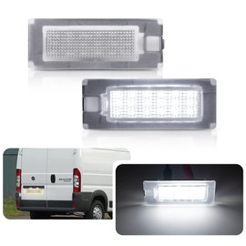 2 x LED Number Plate Light for Fiat Ducato Bus Box Peugeot Boxer Bus Box Citroen Jumper Bus Box 2006-2019 Canbus White LED Day Rear Light