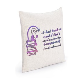 Mutilovely Throw Pillow Cover Short Plush Cushion Case, A Bad Book is As Much of A Labor to Write As A Good One Home Decor Pillowcase for Sofa Couch Bed Chair, Birthday Gift, 22"x22"
