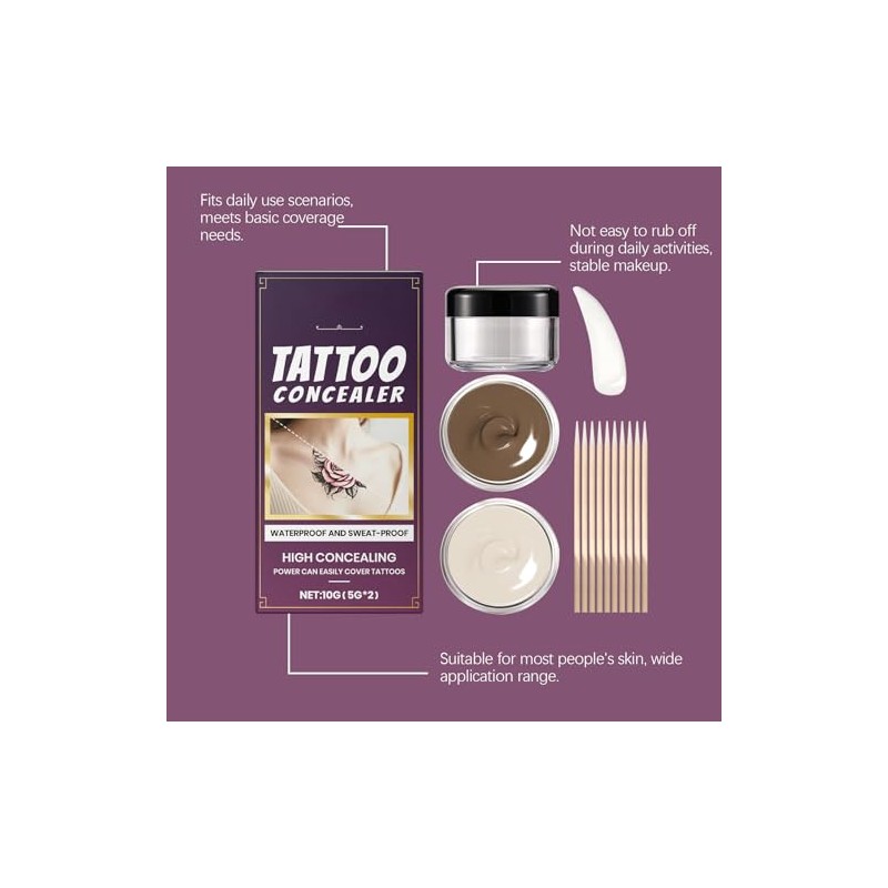 Kit Profesional de Cobertura para Tatuajes, Maquillaje Corrector | Para