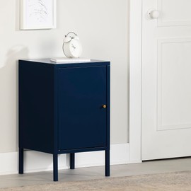 South Shore Kodali Metal 1-Door Nightstand, Dark Blue